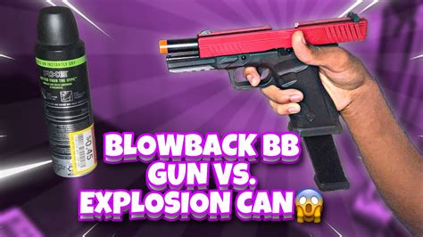 Blowback Bb Gun Vs Explosion Can Aps Xtp Gas Blowback Airsoft Pistol Youtube