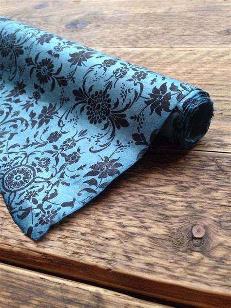 Rustic Floral Wrapping Paper Handmade Lokta Paper Blue And Etsy