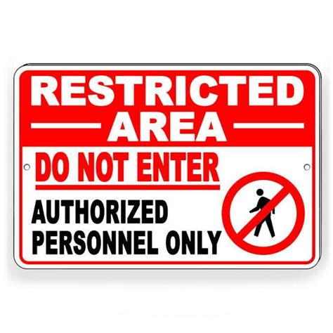 Restricted Area Do Not Enter Authorized Personnel Metal Sign Etsy