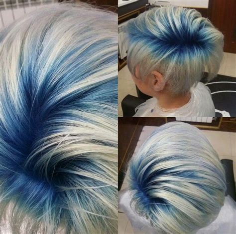 Blue Roots Short Blue Hair Hair Styles Short Hair Styles