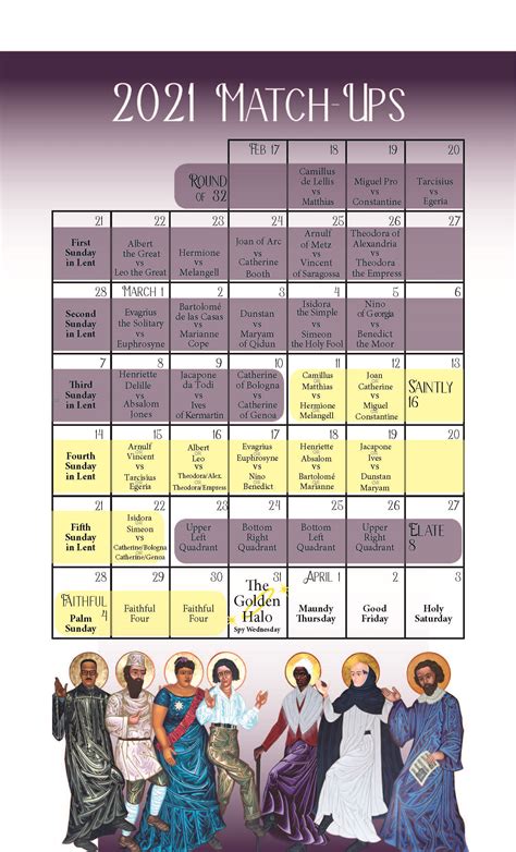 The united states conference of catholic bishops' (usccb's) mission is to encounter the mercy of christ and to accompany his people with joy. Bracket 2021 | Lent Madness - You decide who wins the ...