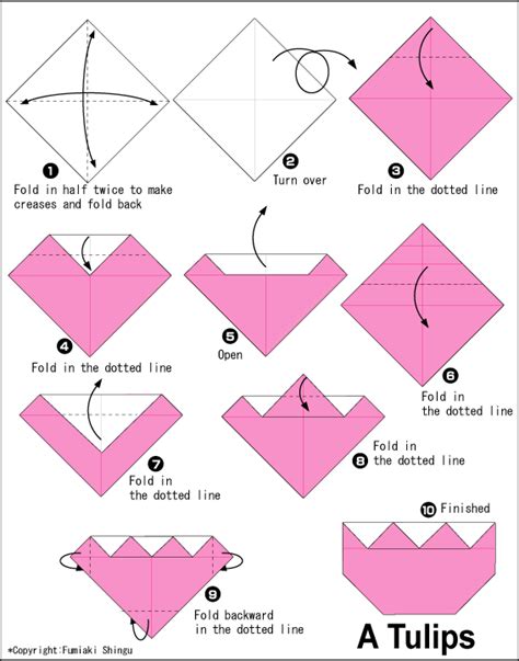 Tulips2 Easy Origami Instructions For Kids