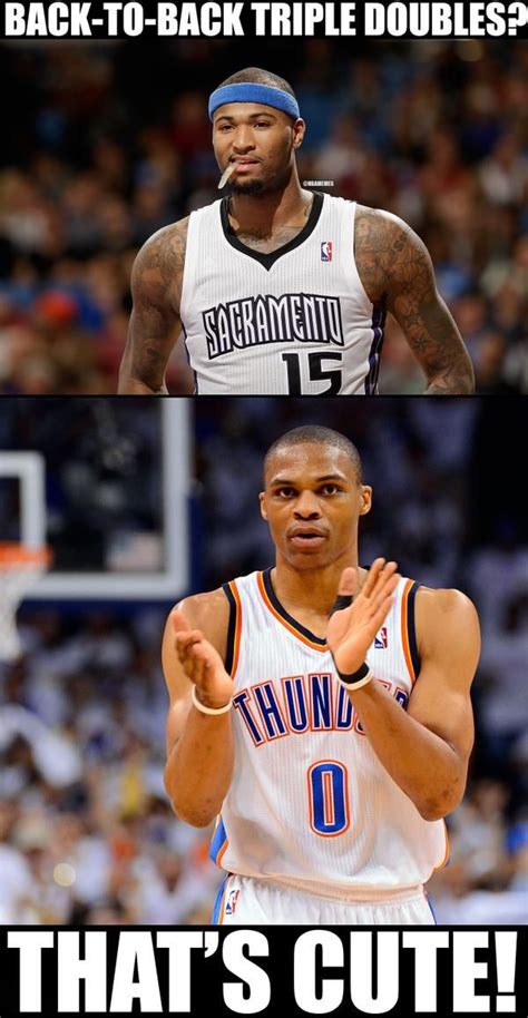 Russell westbrook teased for not knowing what memes are. DeMarcus Cousins vs. Russell Westbrook! #Thunder #Kings ...