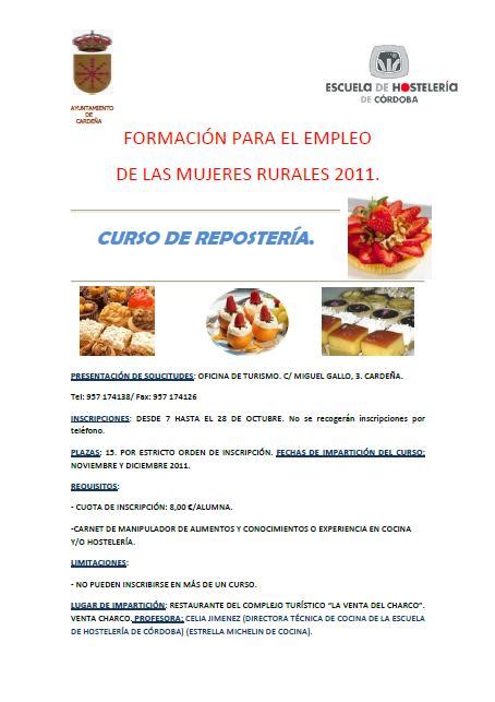 Búsquedas relacionadas con restaurantes de cocina internacional en córdoba. CARDEÑA: CURSO DE COCINA INNOVADORA Y CURSO DE REPOSTERÍA