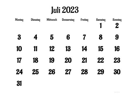 Kalender Juli 2024 Zum Ausdrucken Pdf Xls Png