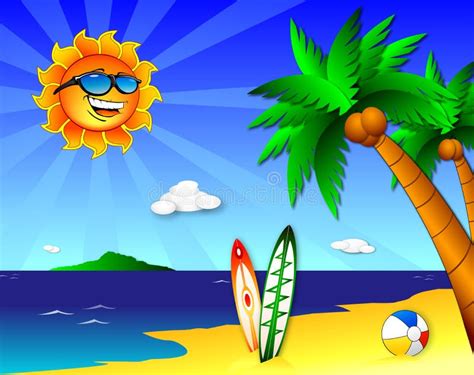 Sun And Fun On The Beach Stock Vector Illustration Of Light 10839335