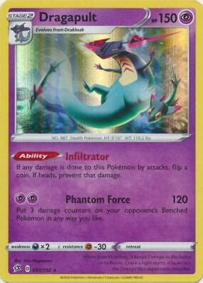 Maybe you would like to learn more about one of these? (SWSH02-091) Dragapult (Rare Holo) Pokemon Rebel Clash Card # 91 | eBay