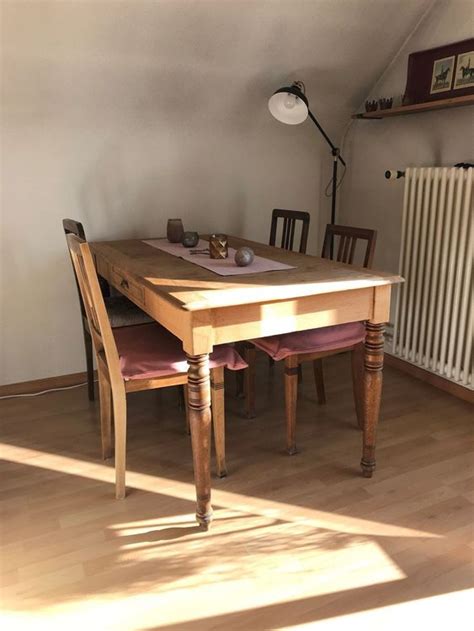 Vintage shabby chic brocante barley twist drop leaf table €145. Schöner alter Holz Stuhl / Shabby chic | Acheter sur Ricardo