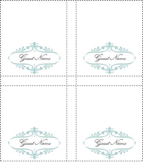 25 Free Printable Place Card Templates Word Best Collections