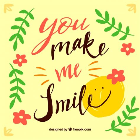 You make me smile (english translation). Lettering "you make me smile" Vector | Free Download