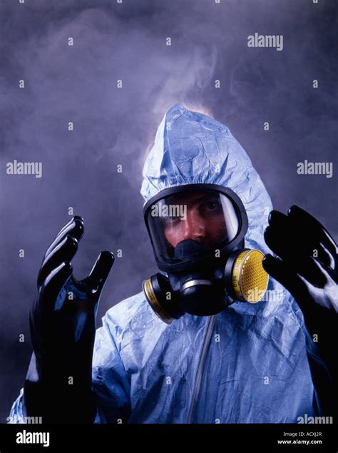 Toxic Material Handler In Chemical Cleanup Suit Stock Photo Alamy