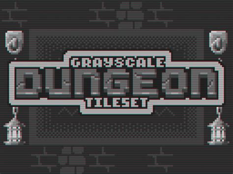 16x16 Grayscale Dungeon Tileset By Genewheel