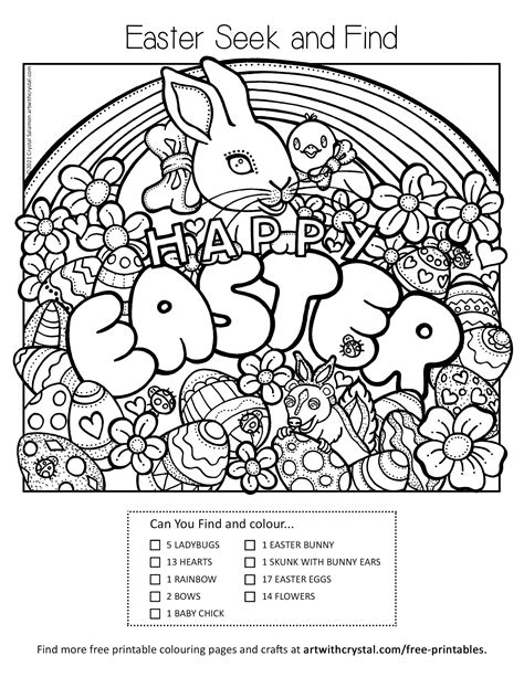 Happy Easter Free Colouring Contest Page For Kids And Adult Colouring