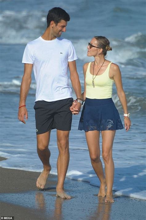 Tennis Ace Novak Djokovic Plants A Kiss On Wife Jelena In Marbella