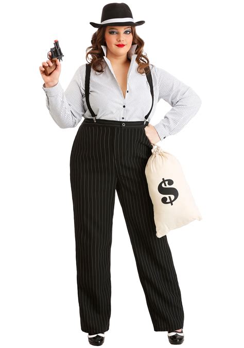 1920s Plus Size Gangster Lady Costume Plus Size Costumes For Women