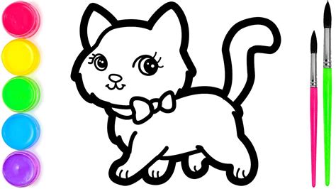 Lihat ide lainnya tentang warna, gambar, anak. Cara Menggambar Dan Mewarnai Kucing Lucu Warna Warni Untuk ...