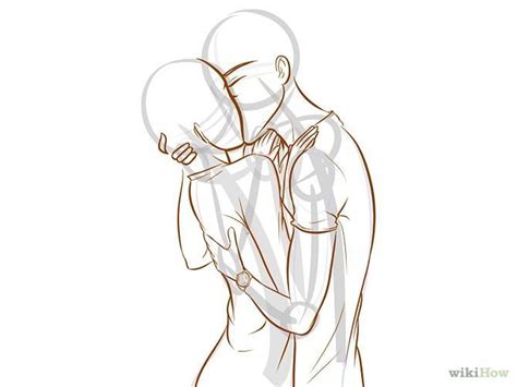 How To Draw People Kissing Anime Anime Couple Kissing Drawing Free