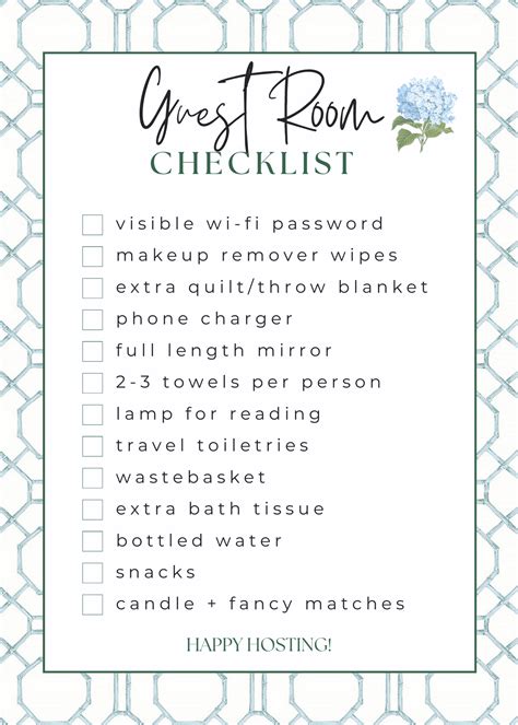 Guest Room Checklist And Grandmillennial Wifi Password Signs