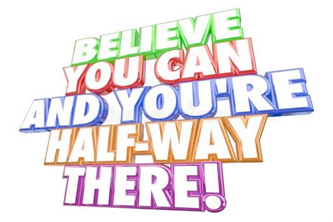 Believe In Yourself 3d Words Stock Illustration Illustration Of