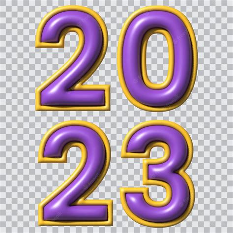 Premium Vector Vector 3d 2023 Purple Numbers With An Outline On A