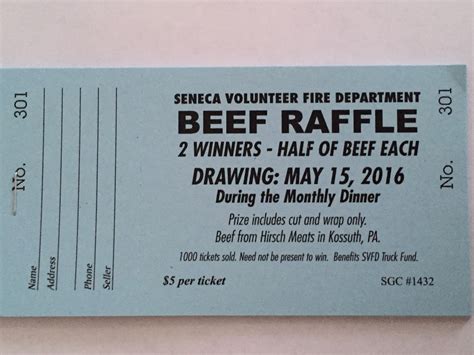 2016 Beef Raffle Tickets are now on sale!!! - Seneca ...