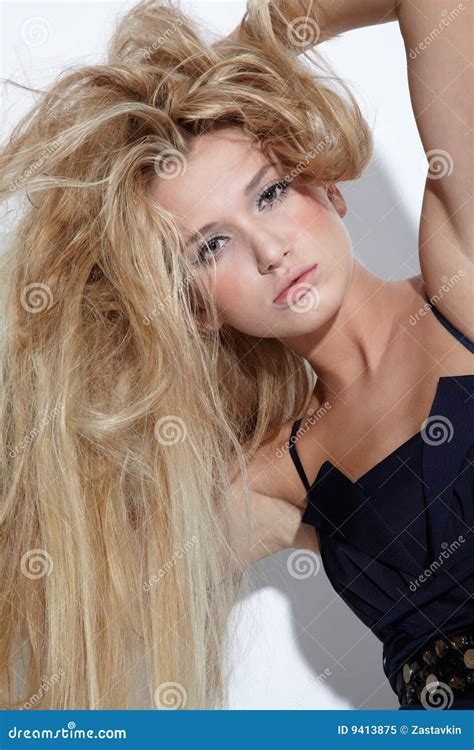 Beautiful Long Haired Blonde Stock Image Image Of Female Hair 9413875