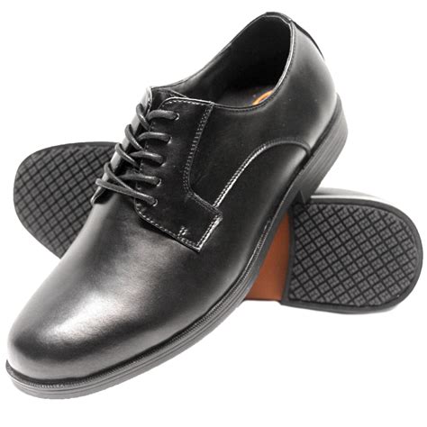Genuine Grip 9540 Men S Size 7 5 Wide Width Black Oxford Non Slip Dress Shoe