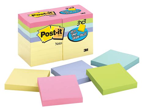 Product Of Post It Notes 3 X 3 100 Sheets Per Pad 18 Pk Pastel