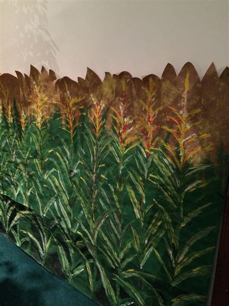 Hand Painted Corn Stalk Mural Farm Theme Vbs Plant Leaves Corn