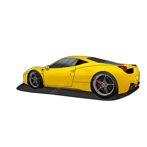 法拉利 458 意大利黃色 運動體育 法拉利 車的素材圖案，psd和png圖片免費下載