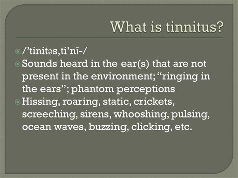 Ppt My Ears Are Ringing Tinnitus Powerpoint Presentation Free