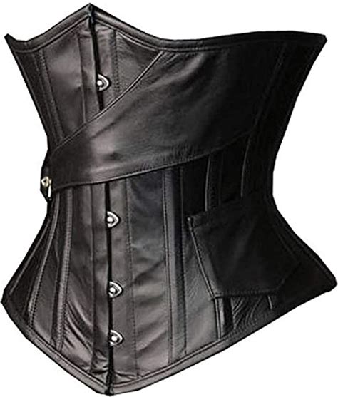 Shaperx Womens Faux Leather Steampunk Gothic Steel Boned Underbust Waist Training Corsets Plus