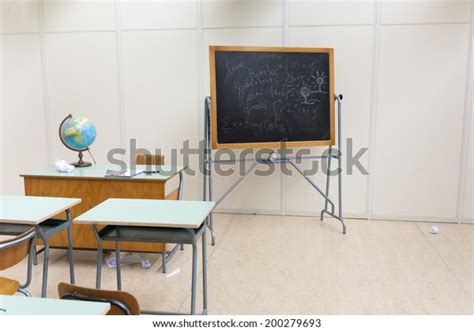 Desks Blackboard Classroom School Stock Photo Edit Now 200279693