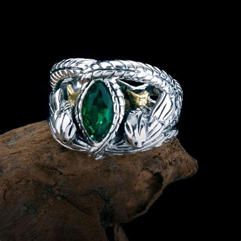 Fine Lotr Aragorns Ring Of Barahir Zircon 925 Sterling Silver Ring