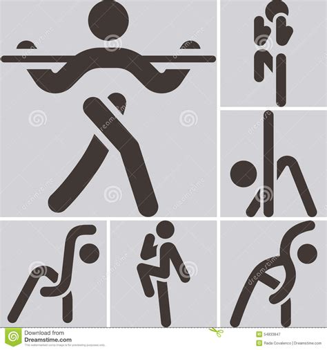 Aerobics Icons Set Stock Vector Illustration Of Stretching 54833847