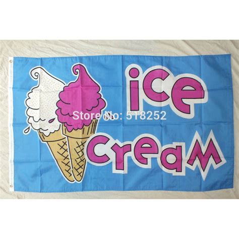 Ice Cream Flag X Ft X Cm Banner D Polyester Flag Indoor Outdoor Brass Grommets Free