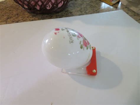 Large Size Antique Victorian Blown Milk Glass Easter Egg Wflowers Ebay