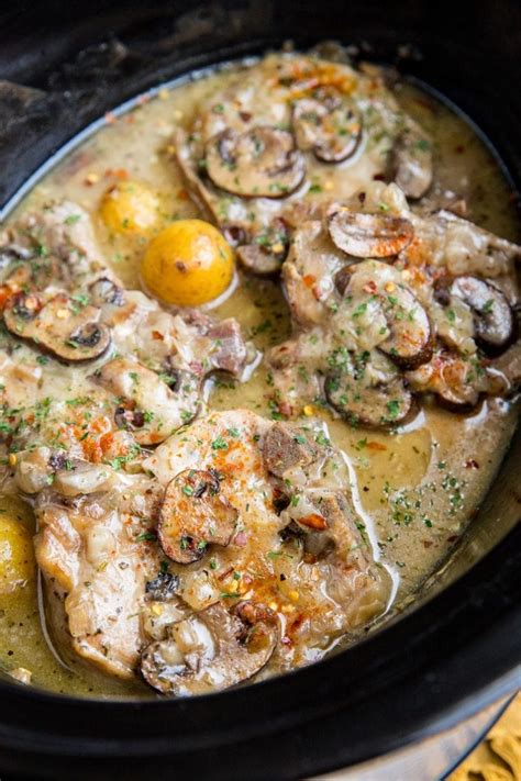 Creamy Crock Pot Pork Chops With Potatoes And Mushrooms The Roasted Root