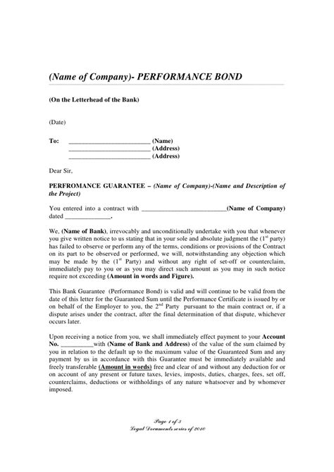 Means an unconditional and irrevocable guarantee or undertaking by a bank in a form satisfactory to the vendor to pay on demand any amount under this contract agreed in. Performance bond
