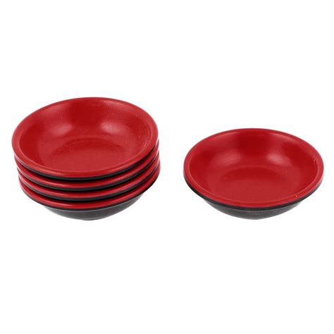 Household Plastic Round Sauce Soy Dipping Dish Bowl Red Black 5pcs Walmart Canada