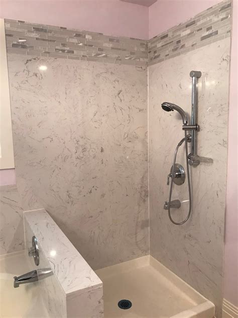 Quartz Bathtub And Shower Surround A1 Cabinets And Granite