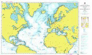 4004 North Atlantic Ocean Admiralty Chart Only 25 90