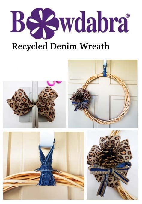 How To Make A Fun Denim Wreath With Old Jeans Bow Making