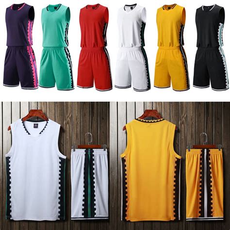 Mens Plain Basketball Game Jerset Kit Uniforms Gym Athletic Sport Suits