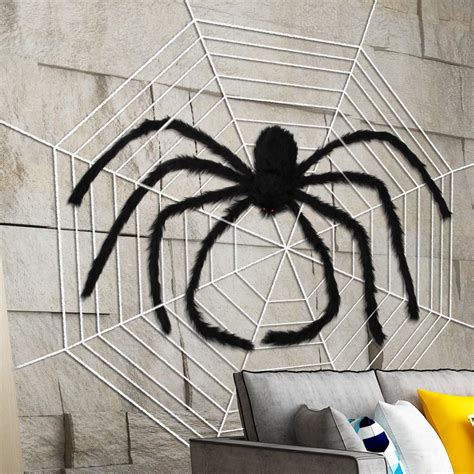 Aiduy 79 Inch Outdoor Halloween Decorations Scary Giant Spider Fake