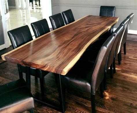 48 Unique Dining Table Design With Wood Live Edge Dining
