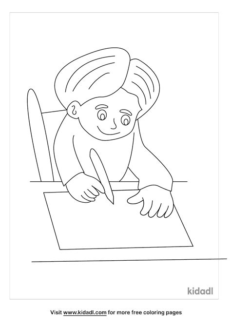 Writing Coloring Page