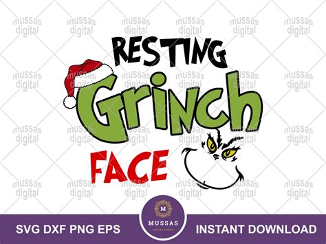 Resting Grinch Face Svg Vectorency