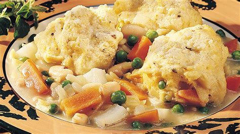 Drop dough by spoonfuls onto stew (do not drop directly into liquid). Vegetable Stew with Herb Dumplings recipe from Betty Crocker