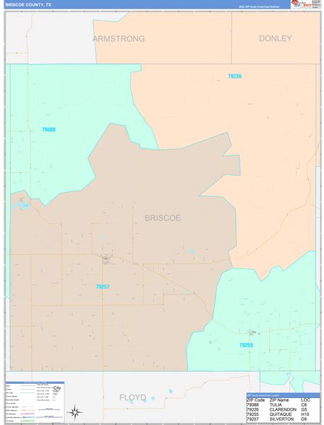 Briscoe County Tx Wall Map Color Cast Style By Marketmaps